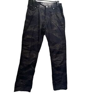 Buffalo DB Vintage Y2K Straight Leg Cotton Jeans Splatter Print Sheen Pants 10